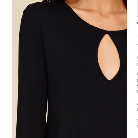 Knit dress,round neck, front keyhole, bell sleeve - Picture 3 of 3